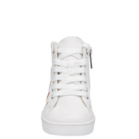 Nina Girls Gwen Side Zip High Top Sneakers in rainbow smooth - kids' sneaker - detail view