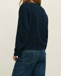 Z Supply First Date Fleece Sweatshirt in eclipse - women's top - detail view