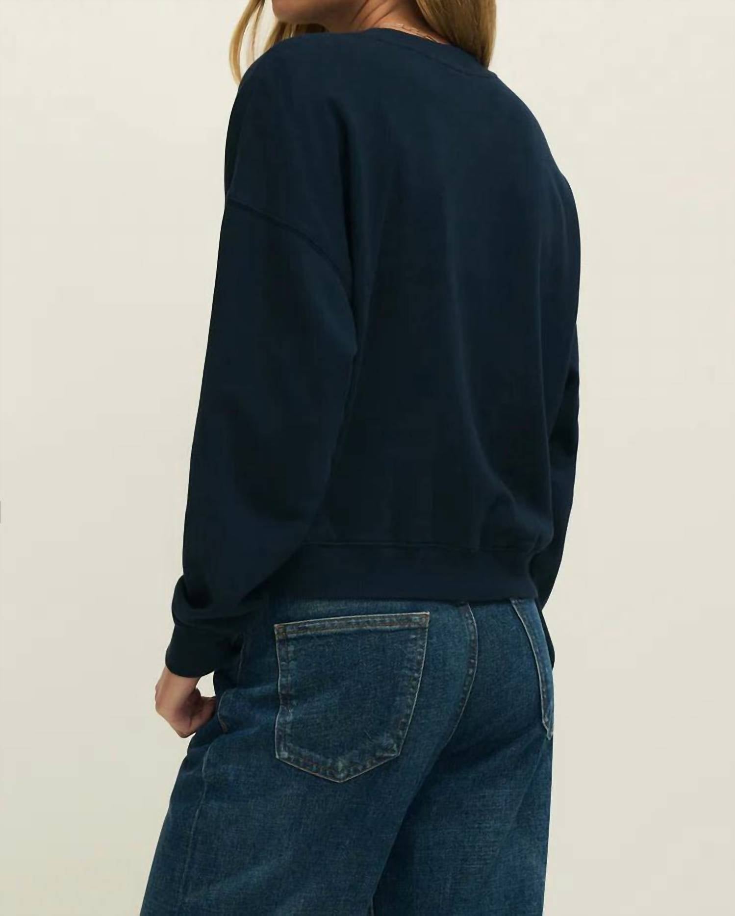 Z Supply First Date Fleece Sweatshirt in eclipse - women's top - detail view