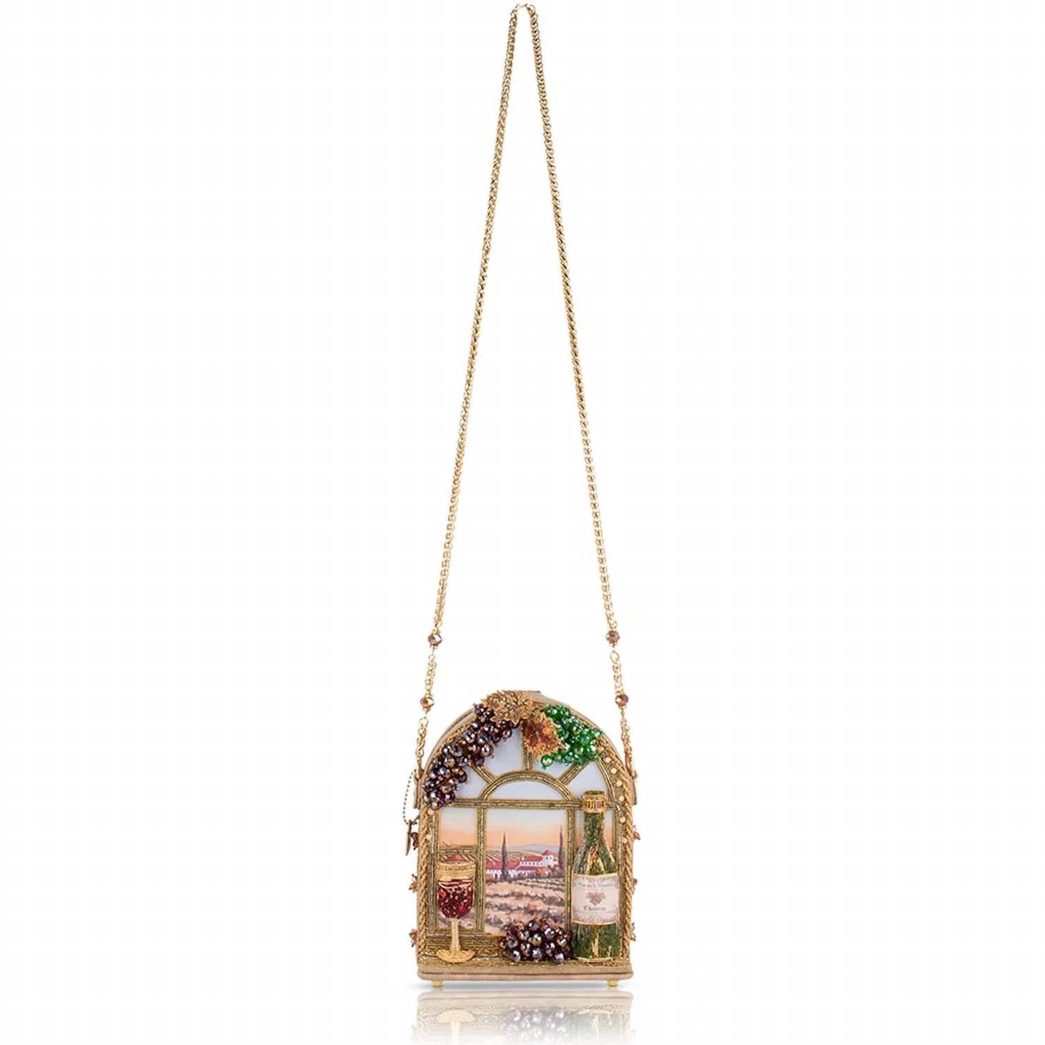 Mary Frances - Women's Country Beaded Wine Bottle And Glass Crossbody Bag