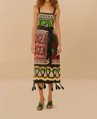 Farm Rio - Coconut Tree Flow Scarf Midi Dress