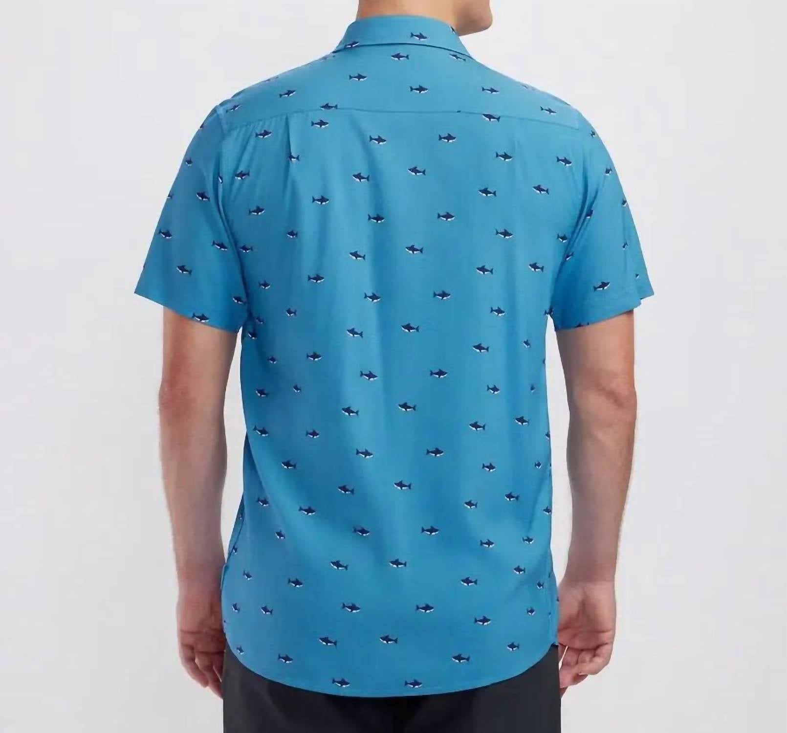 Tipsy Elves - Men's Shark Button Down Hawaiian Shirt