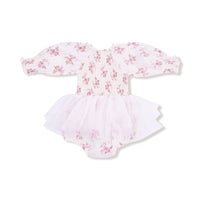 Angel Dear - Girl's Belle Rosette Dot Long Sleeve Smocked Bubble With Tutu