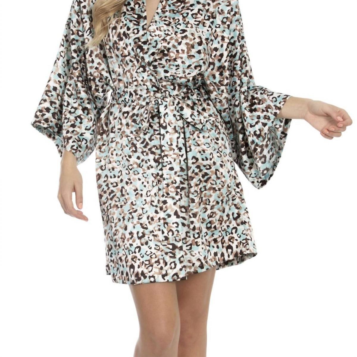 Midnight Bakery - Carmelita Animal Matte Satin Wrapper Robe