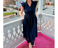 Charlie B - Women's Ruffle Cap Sleeve Maxi Dress