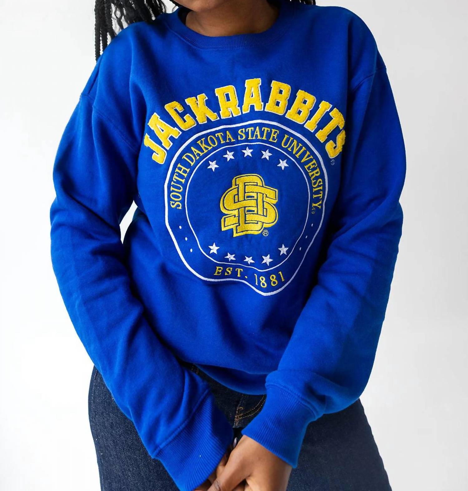 Gameday Social Sayler Star Comfort Crew Top in royal blue - women's sweater