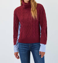 Fdj - Mixed Material Cable Sweater