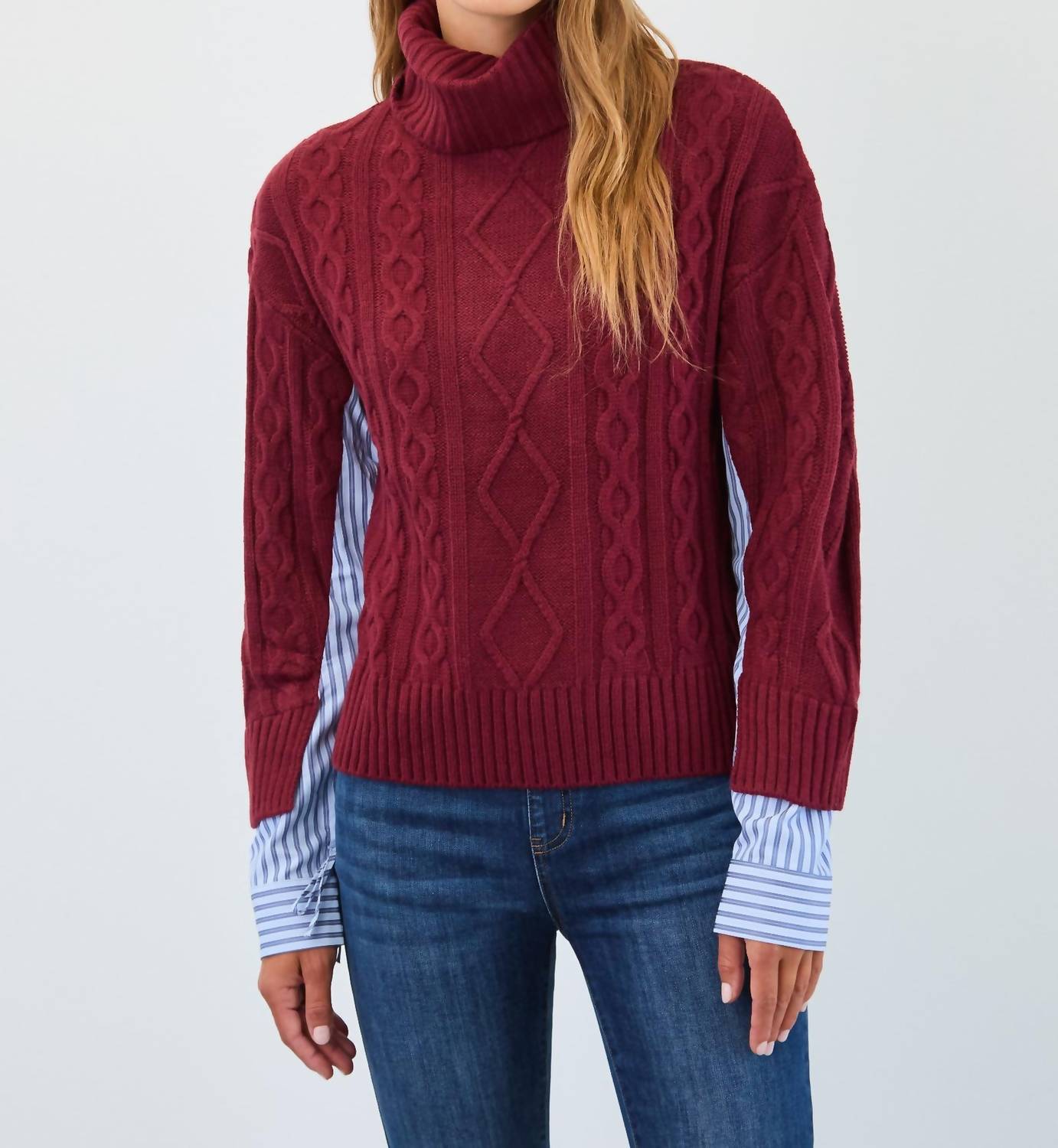 Fdj - Mixed Material Cable Sweater