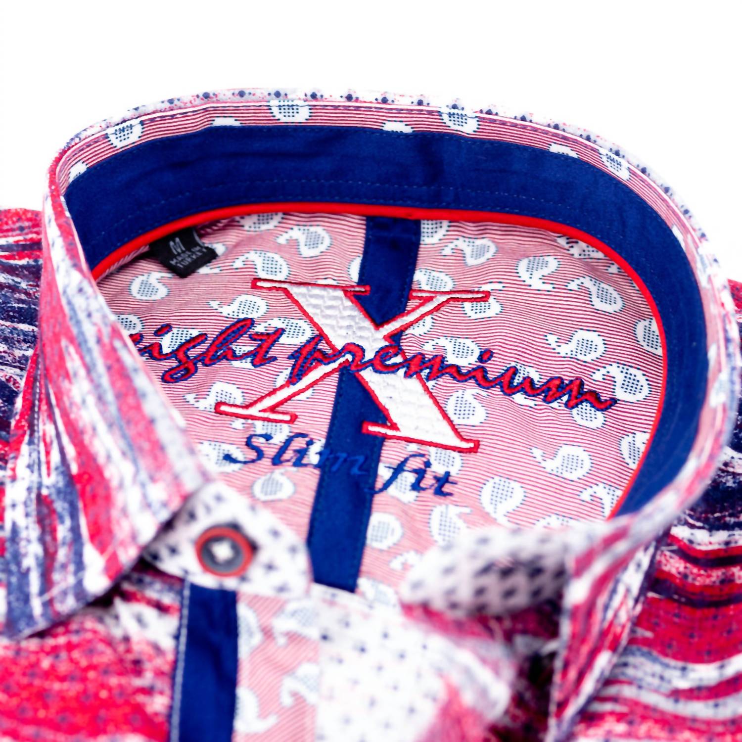 Eight X - Men's Button Down Print Shirt With Paisley Trim