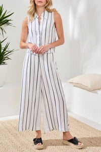 Tribal - Crop Pull On Flowy Wide Leg Pant