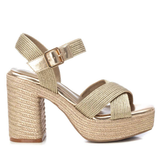 Xti - WOMEN'S HEELED JUTE PLATFORM SANDALS