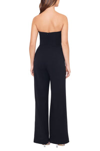Betsy & Adam - Tasha Strapless Back Zipper Side Pockets Tuxedo Jumpsuit