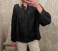 Entro - Button Front Long Sleeve Top