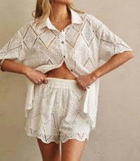 Hello Mello - Elastic Waist Laced Shorts