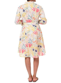 Tulip Clothing - Perrin Whimsy Floral Cotton Shirt Dress