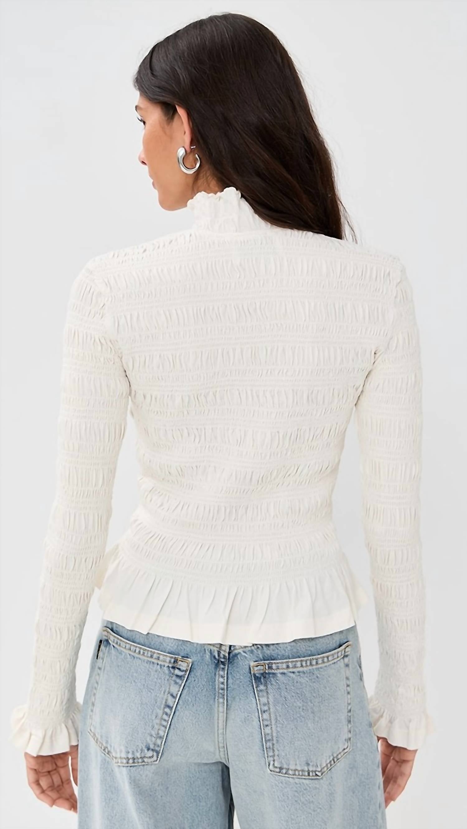 Merlette - Kantor Ruffled Cuffs And Hemline Top