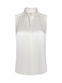 L'Agence - PHOEBE SLEEVELESS BAND COLLAR BLOUSE