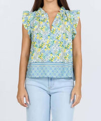 Dear John Denim - Puja V Neck Flutter Sleeve Top