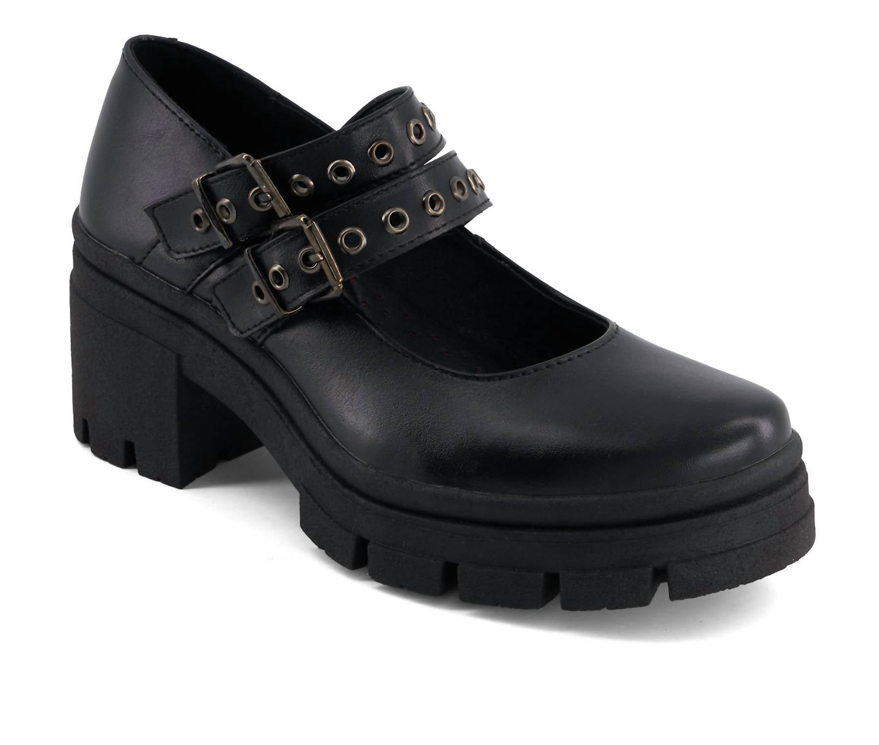 Andrea - Women's Heeled Double Strap Mary Janes