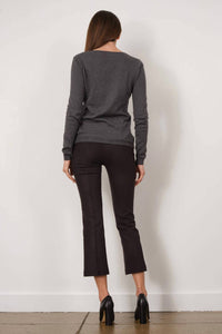 Avenue Montaigne Leo Flare Cut Pants in flannel raisin - women's pants - alternate view