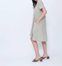 Blueberry - Collared Swing Midi Dress