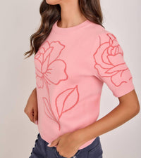 Bon - Camellia Floral Sweater Top