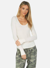 Michael Lauren - Leonard Deep Scoop Neck Long Sleeve Top