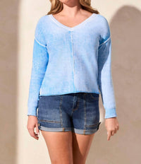 Tribal - Lightweight Cotton V-neck Sweater