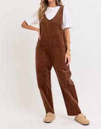 Sweet Lovely By Jen - Corduroy Overall Jumpsuit
