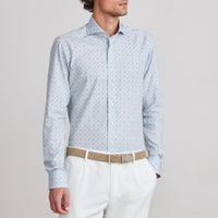 Emanuel Berg Harvard Mandala Print Shirt in light pastel blue - men's shirt