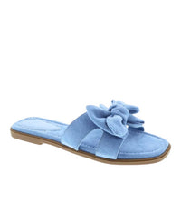 CCOCCI Women's Cassandra Bow Detail Flat Sandal in denim - women's sandal