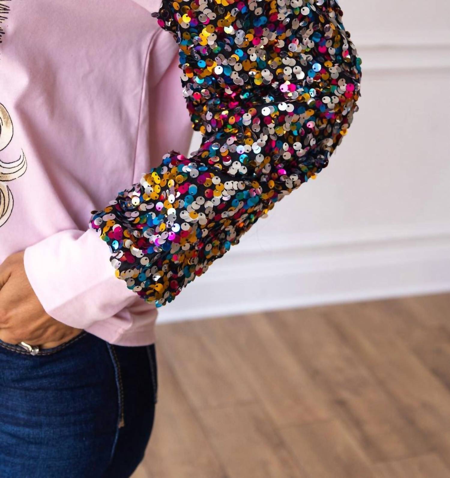 Southern Grace - Sequin Santa Sweatshirt