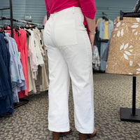Entro - Solid High-rise Wide Leg Pants