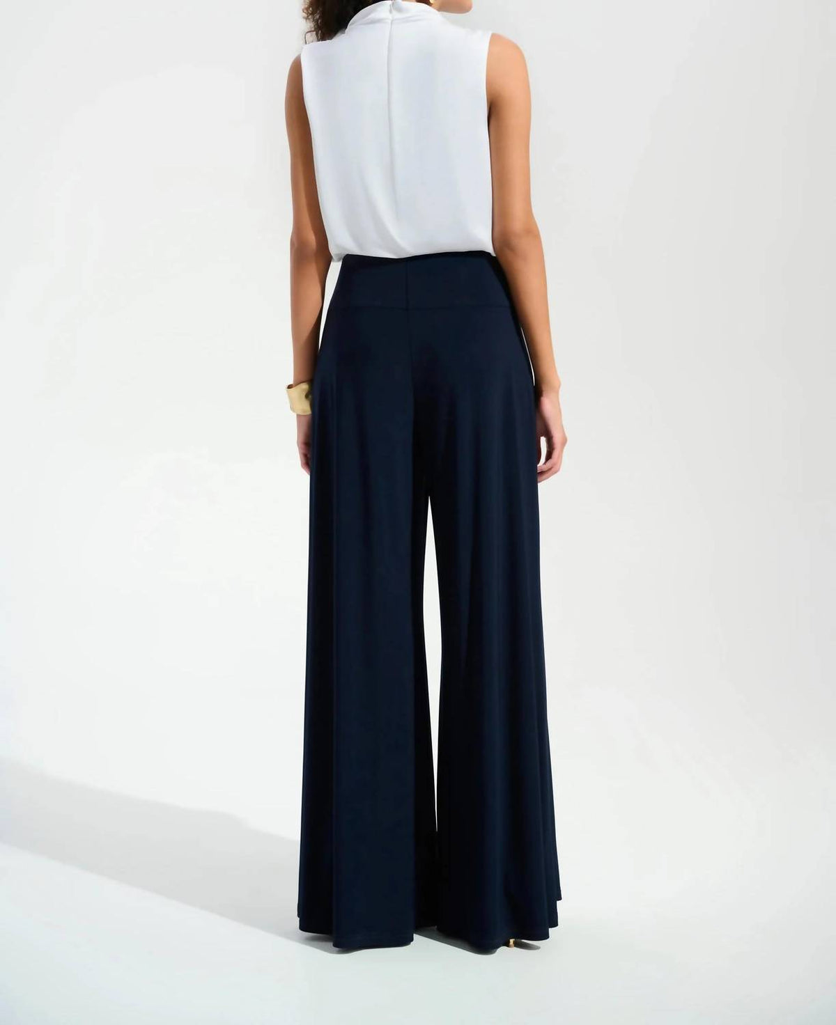Joseph Ribkoff - Mock Neck Tie Wide Leg Jumpsuit