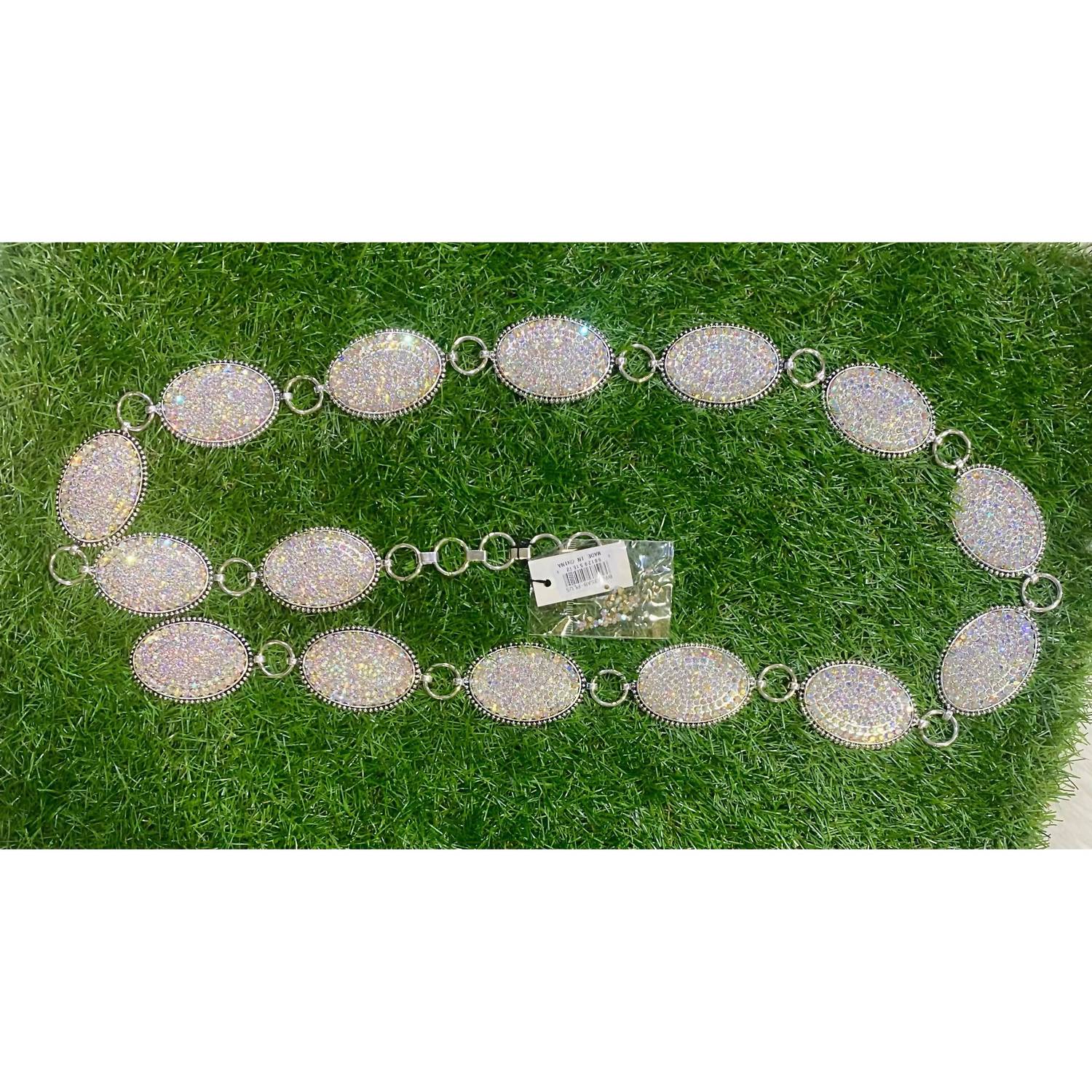 Southern Grace - Women's Ab Crystal Oval Concho Belt
