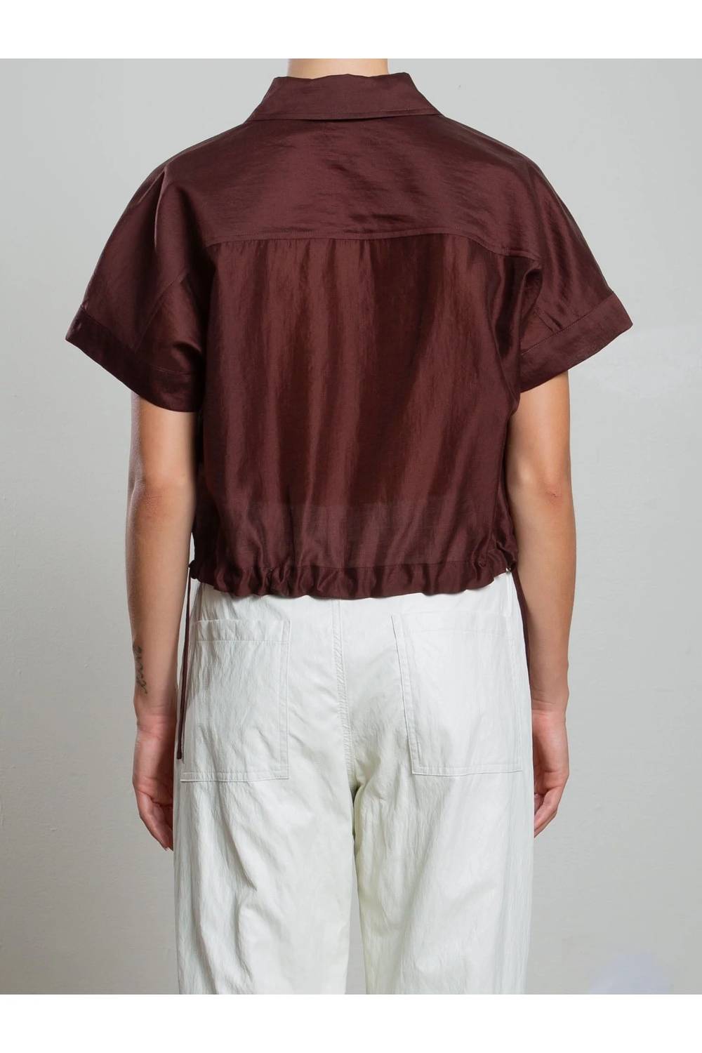 Pharaoh - Zoey Gossamer Boxy Cropped Shirt