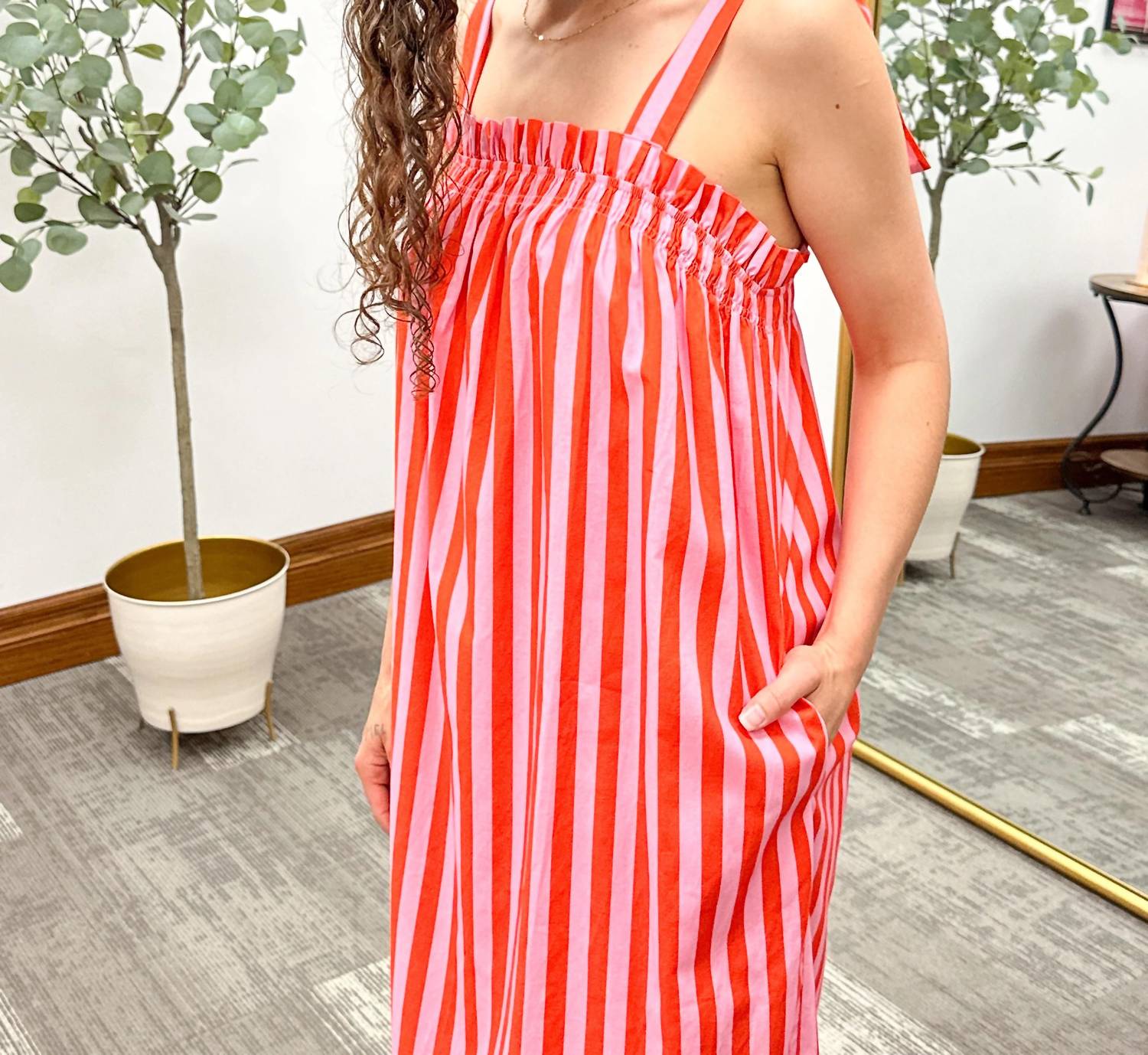 Wishlist - Stripe Tie Strap Maxi Dress