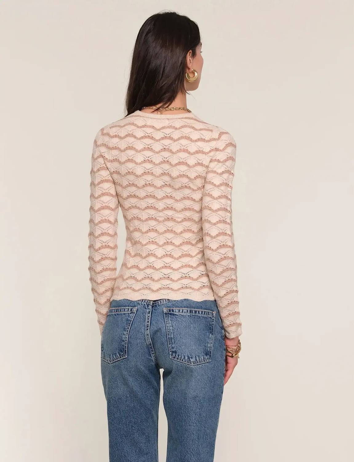 heartloom Gracen Knit Top in oat - women's shirt - detail view