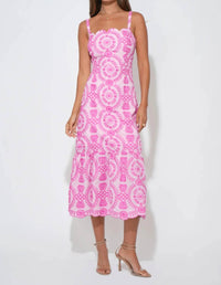 Adelyn Rae - Raelynn Lace Up Tie Back Embroidery Dress