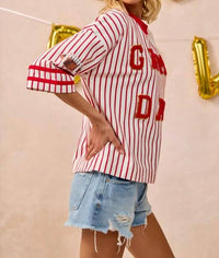 Gameday Couture - A-team Striped Game Day Top