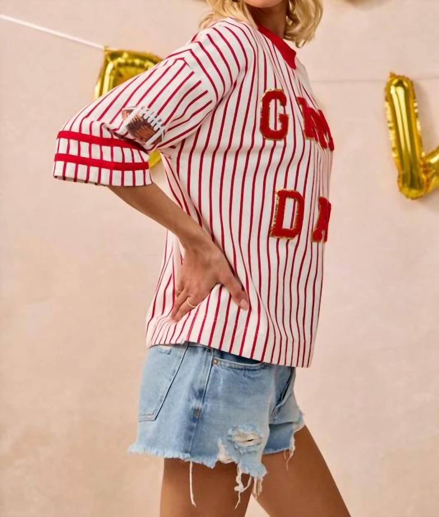 Gameday Couture - A-team Striped Game Day Top