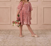NORALEE Nina Dress in lipstick hearts - kids' dress - alternate view