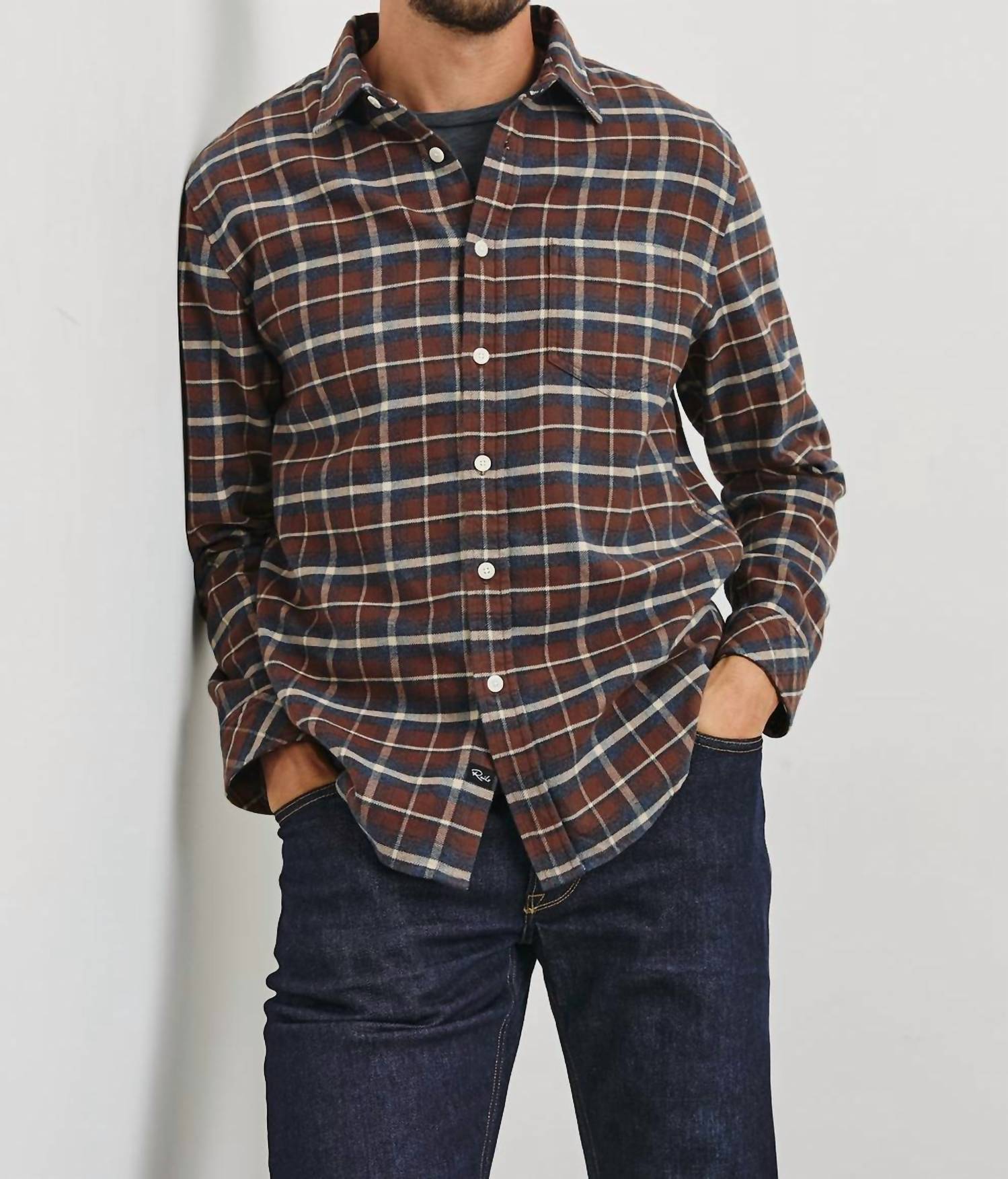 Rails Forrest Shirt in hickory blue - men's jacket