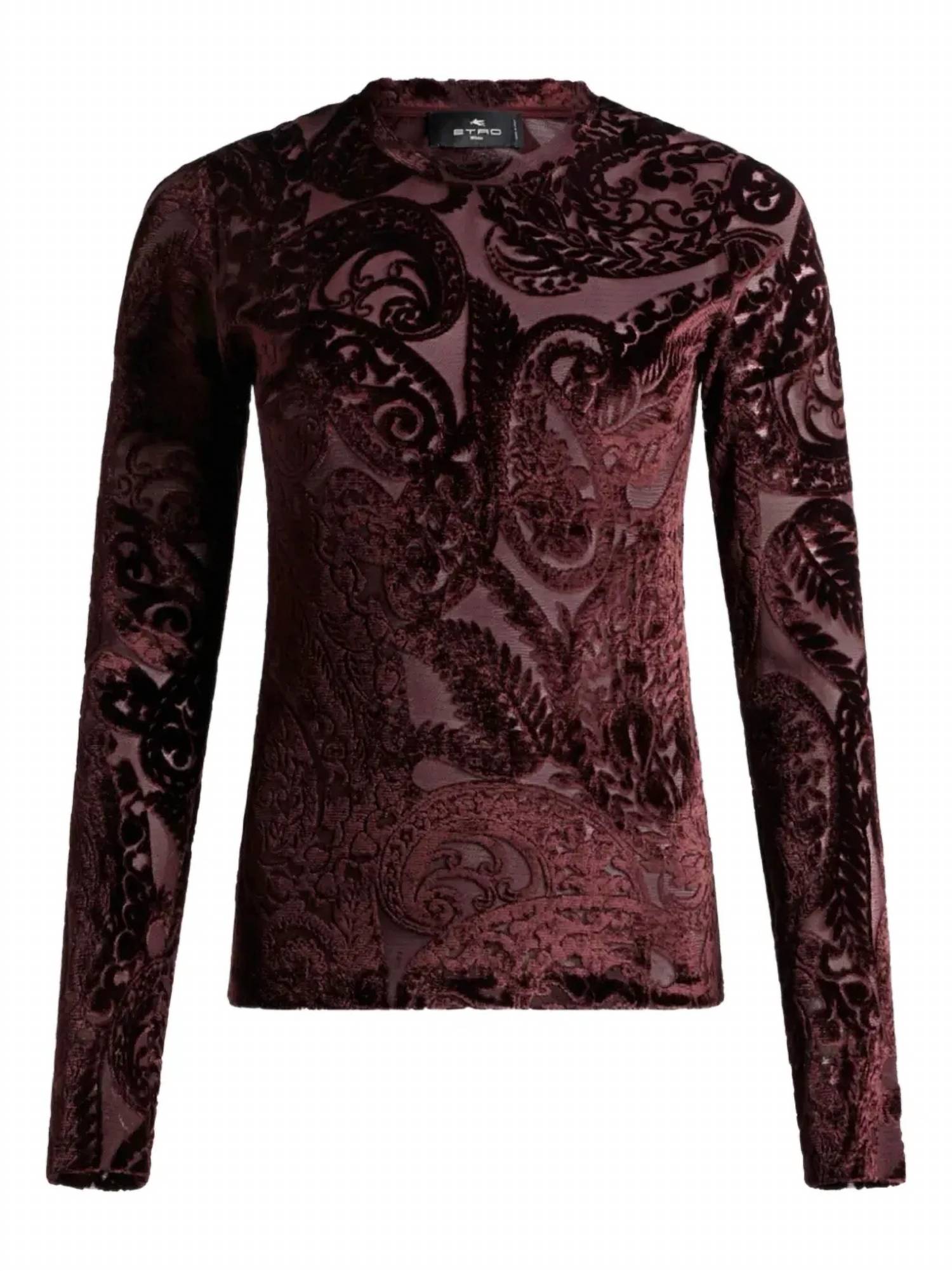 Etro - Velvet Paisley Long-sleeve Top