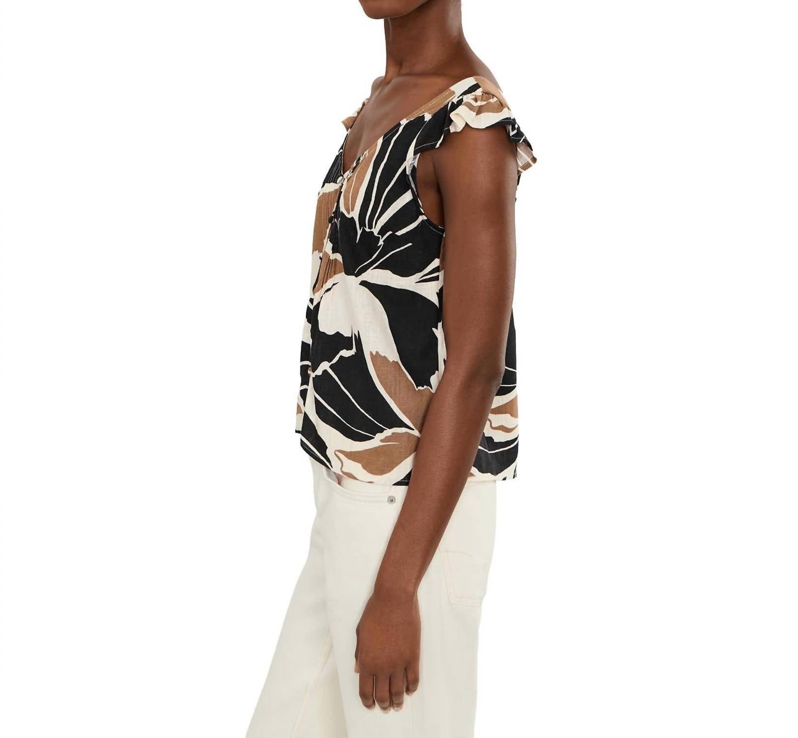 Sanctuary - Within Time Button Linen Top