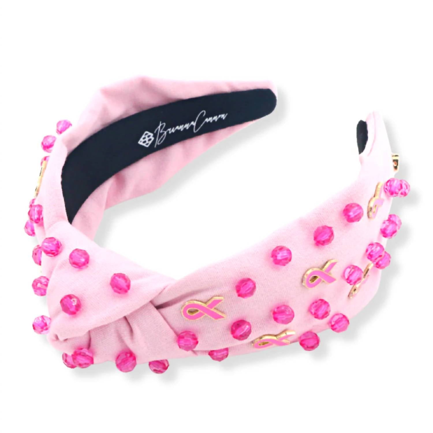 Brianna Cannon - Women's Breast Cancer Awareness Headband With Stones And Charms
