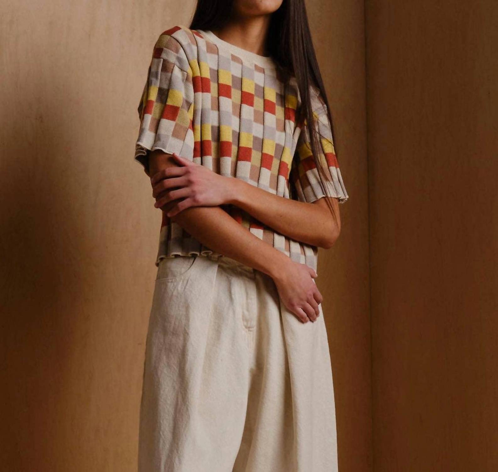 The Endery - Anni Grid Plaited Tee