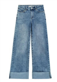 tractr Wide Leg With Cuff Jeans in blue - kids' jeans - alternate view