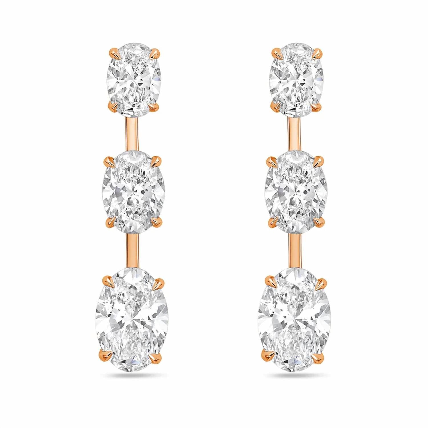 Diana M Jewels - Women's Oval Lab-grown Diamond Stud Earrings (13.00 Ct Tcw) - Signature
