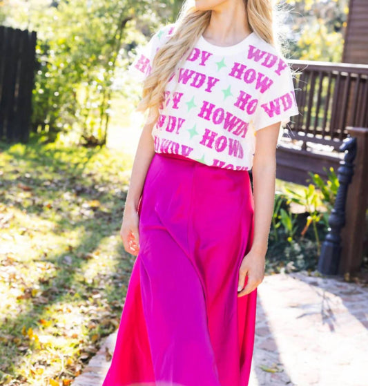 Queen Of Sparkles - Howdy pink tee